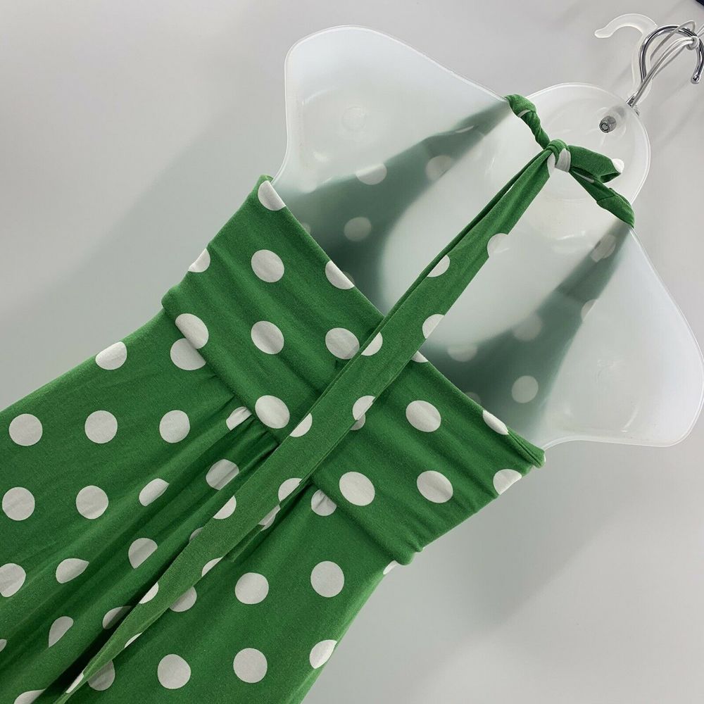 Boden Green Polka Dot Halter Dress Size 8P - Picture 9 of 12
